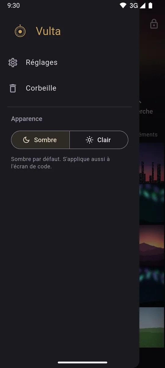 Menu et thème